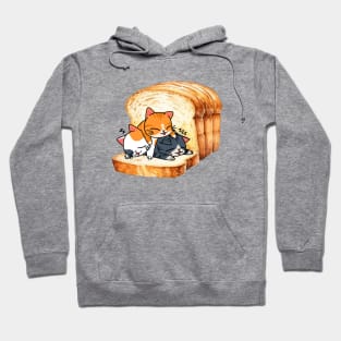 Funny Kawaii Cute Foodie Fast Food Lover Bread Toast Cat Hoodie